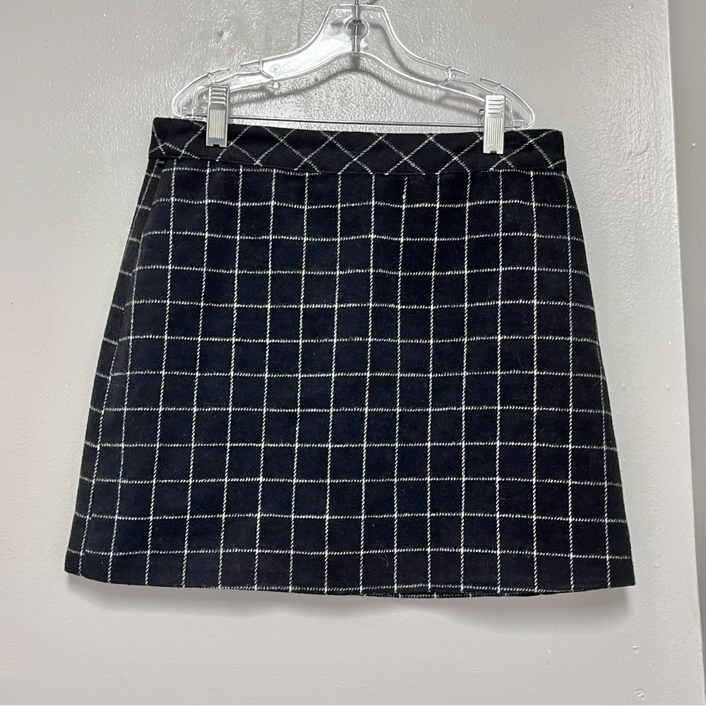 Forever 21 Black and White Grid Mini Skirt